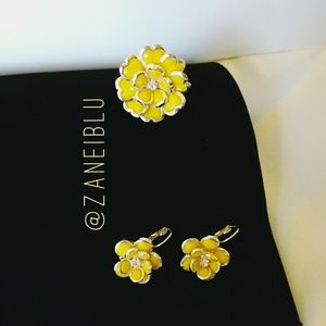 (matching set) Sunflower Ring & Earrings
